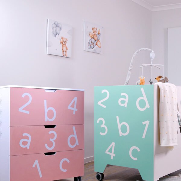 modern cot and change table set